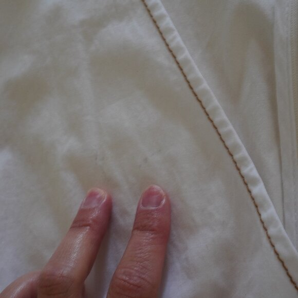 SOLD - Veronica Beard, A-Line, Short Sleeve, V-Neck, Belted, White Dress - Picture 12 of 14